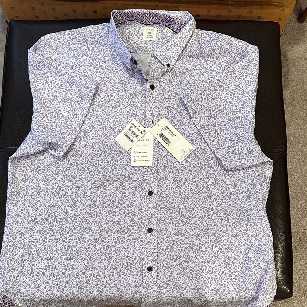 NWT Con.Struct Lilac Slim Fit Men’s XXL Short sleeve shirt